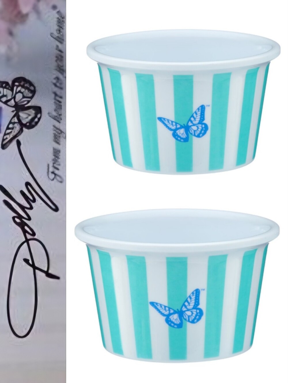 Dolly Parton Butterfly Stripe Dessert Cups
